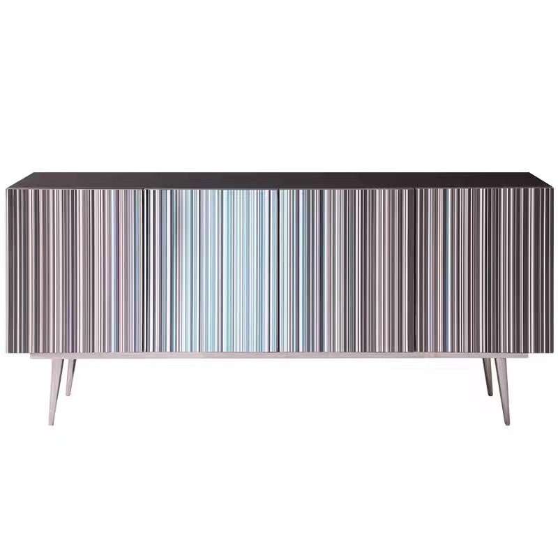 Blue Aqua Stripe Wide Server Sideboard - 4 Seasons Home Gadgets