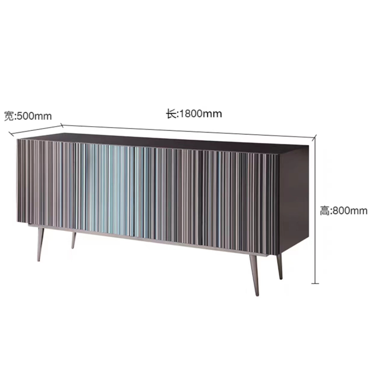 Blue Aqua Stripe Wide Server Sideboard - 4 Seasons Home Gadgets