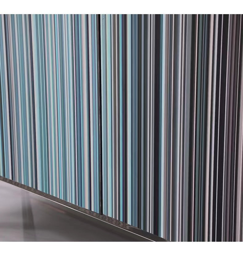 Blue Aqua Stripe Wide Server Sideboard - 4 Seasons Home Gadgets