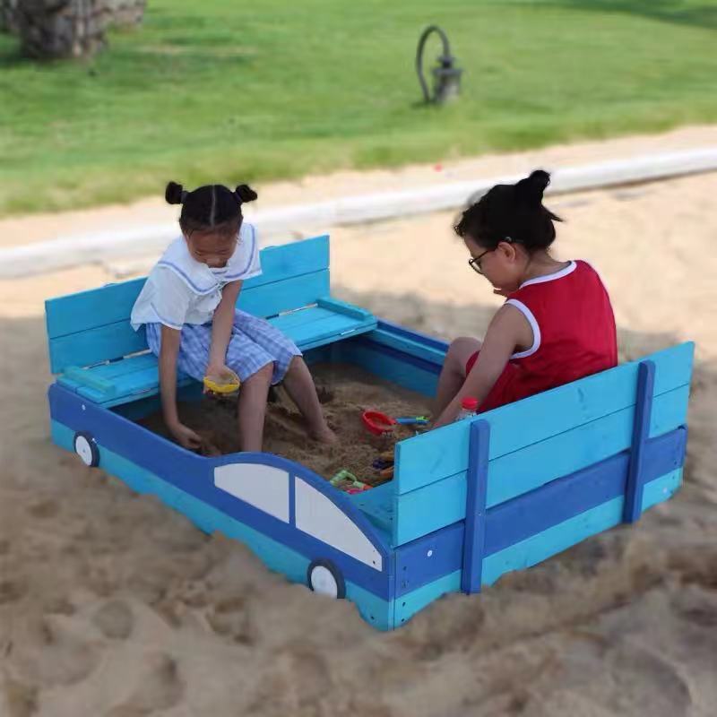 Blue Cedar Wood Sandbox - 4 Seasons Home Gadgets