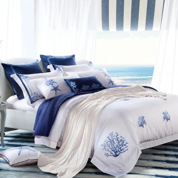 Blue Coral Duvet Cover Set - 4 Seasons Home Gadgets