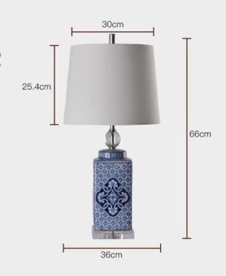 Blue White Porcelain Pillar Table Lamp - 4 Seasons Home Gadgets