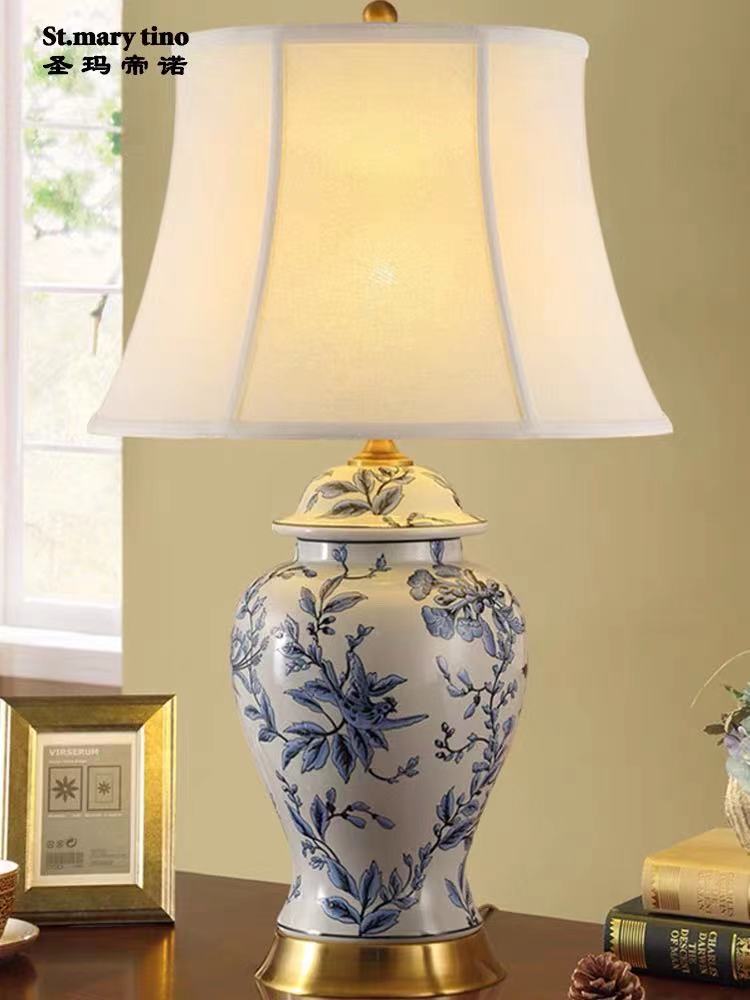 Blue White Porcelain Table Lamp - 4 Seasons Home Gadgets