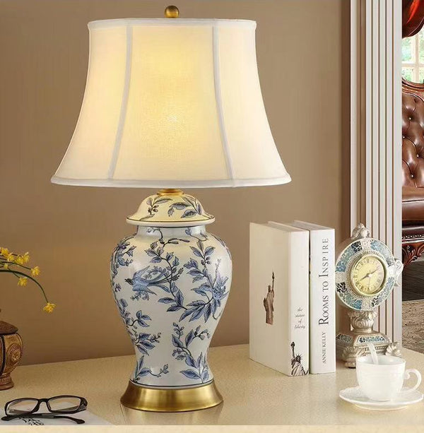 Blue White Porcelain Table Lamp - 4 Seasons Home Gadgets