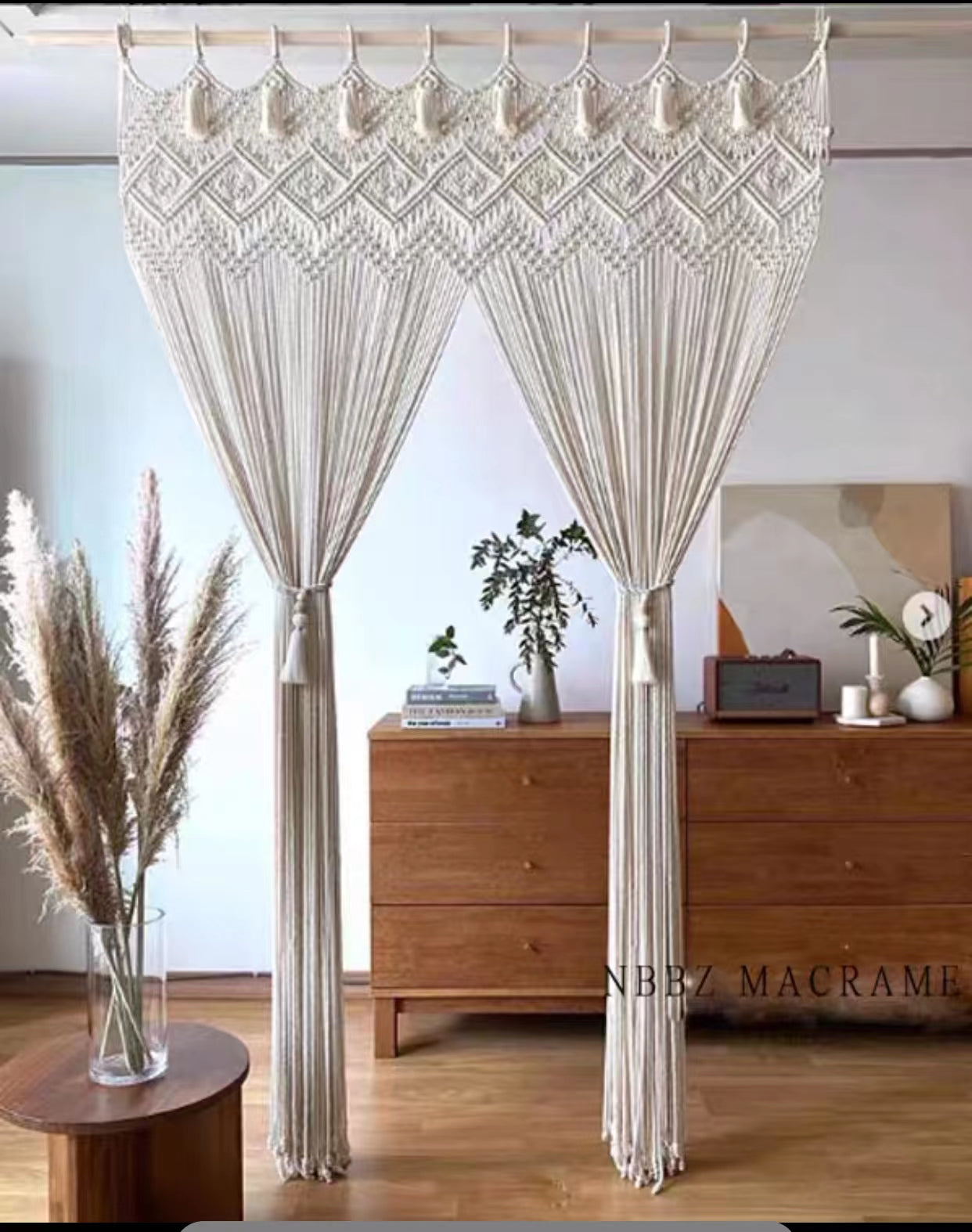 Bohemian Cotton Knitted Hanging Room Divider - 4 Seasons Home Gadgets