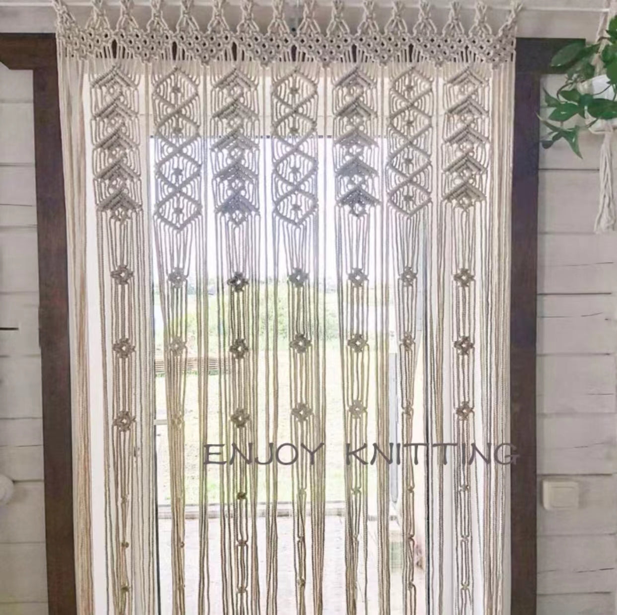 Bohemian Cotton Knitted Hanging Room Divider - 4 Seasons Home Gadgets