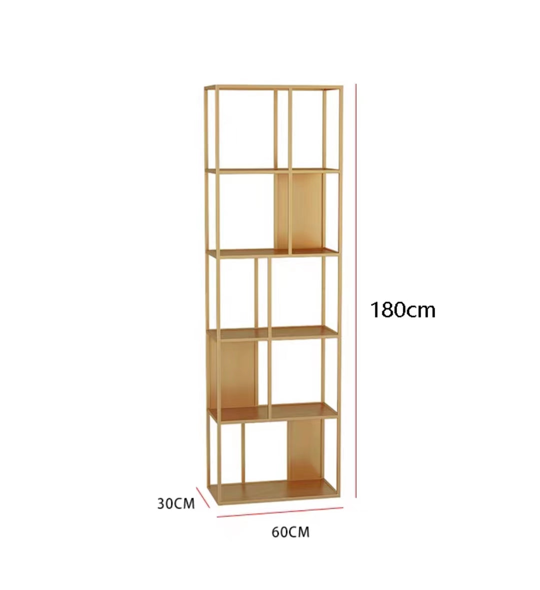 Bolinas Geometric Bookcase - 4 Seasons Home Gadgets