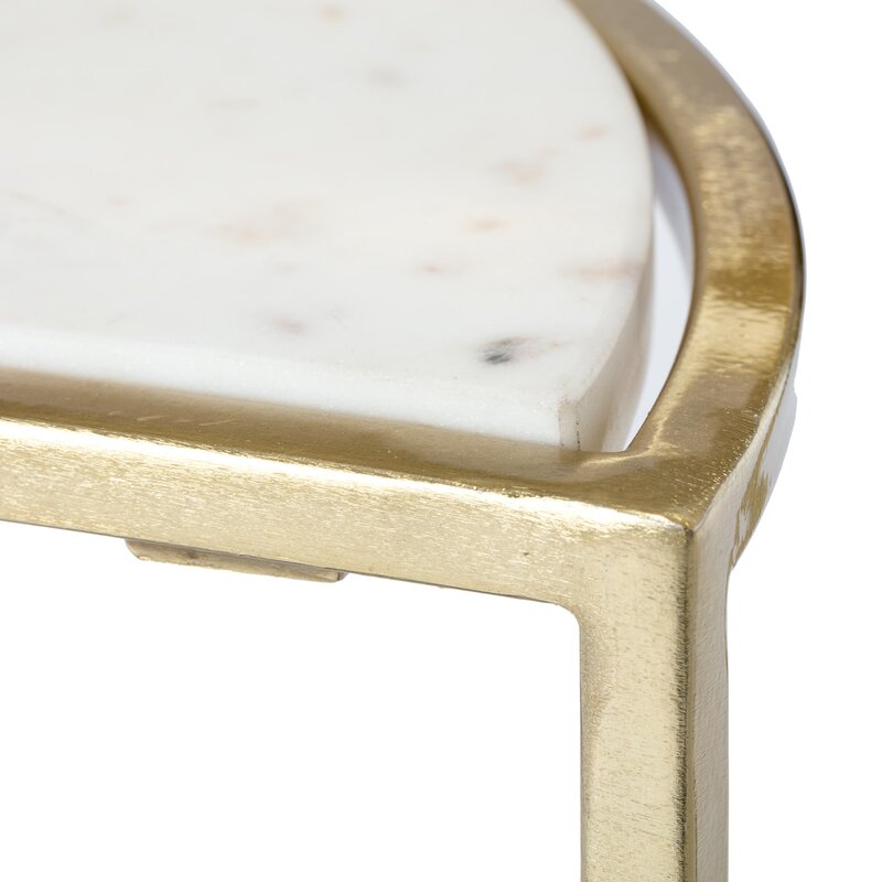 Brass Marble C  End Table Set - 4 Seasons Home Gadgets