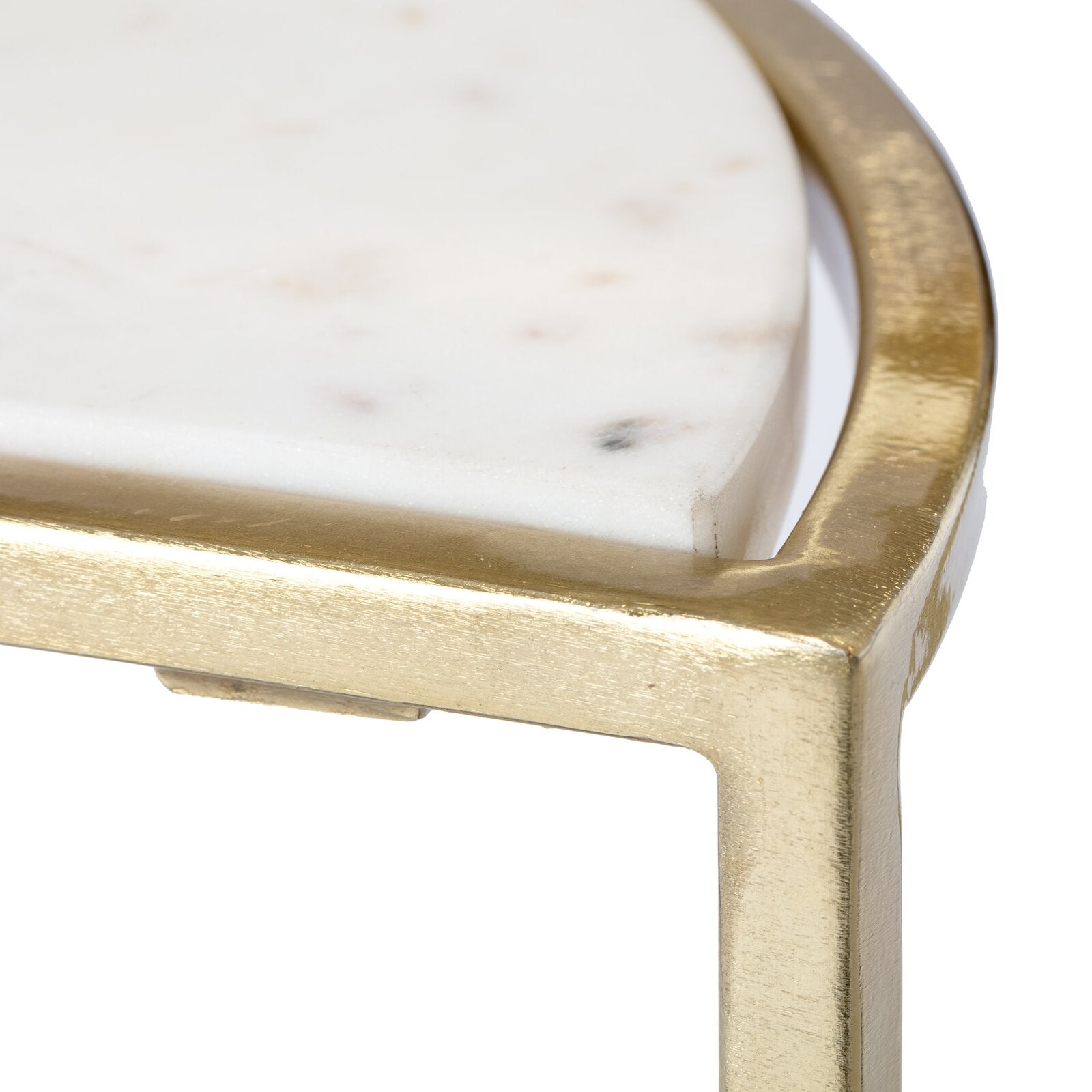 Brass Marble C  End Table Set - 4 Seasons Home Gadgets