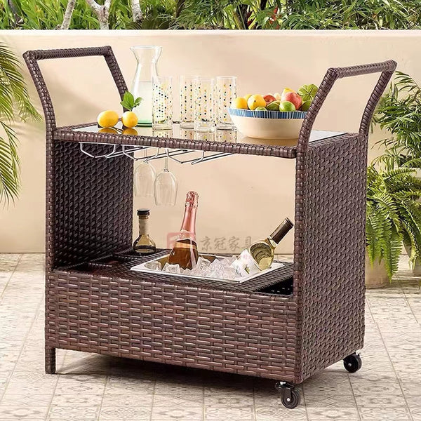 Bratton Resin Wicker Bar Cart - 4 Seasons Home Gadgets