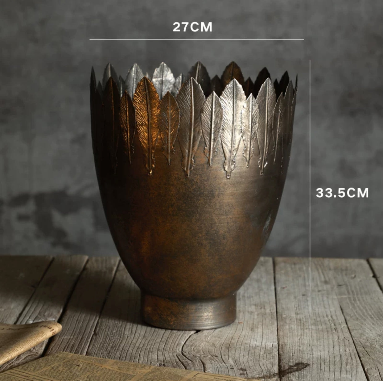 Brushed Off Brass Metal Vase - 4 Seasons Home Gadgets