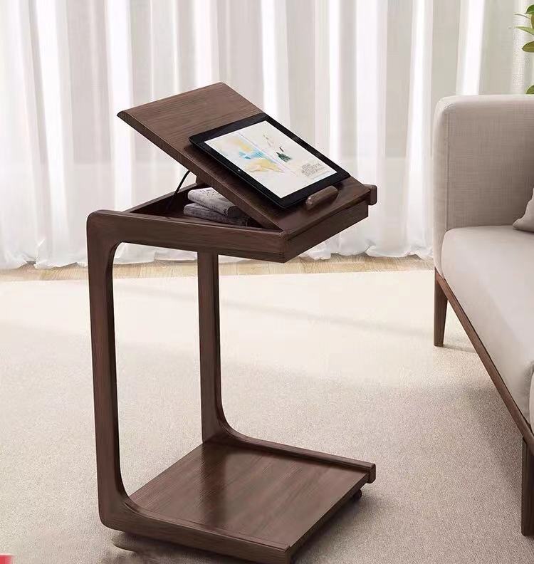 C Shape End Table With Drawer - 4 Seasons Home Gadgets