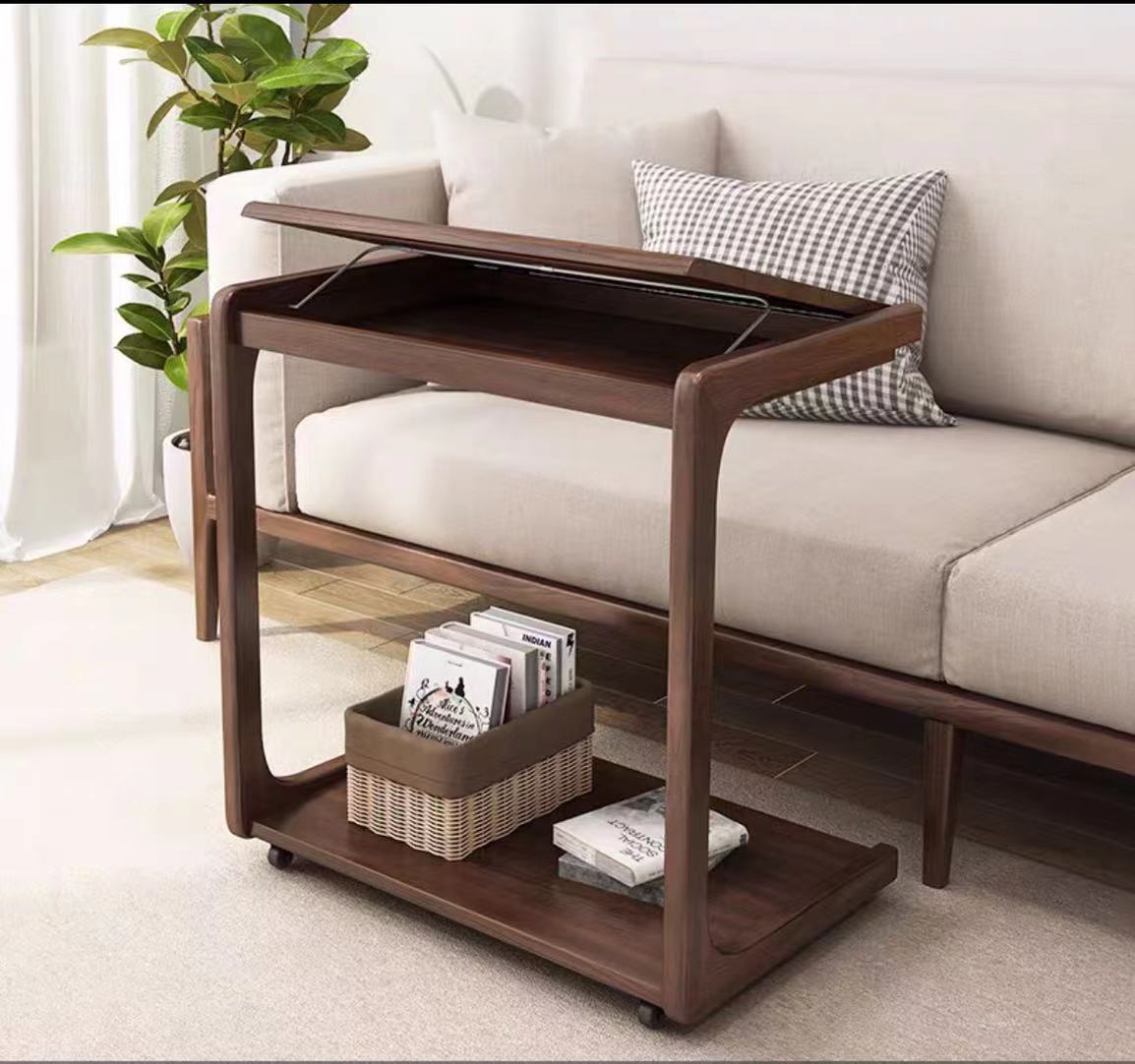 C Shape End Table With Drawer - 4 Seasons Home Gadgets