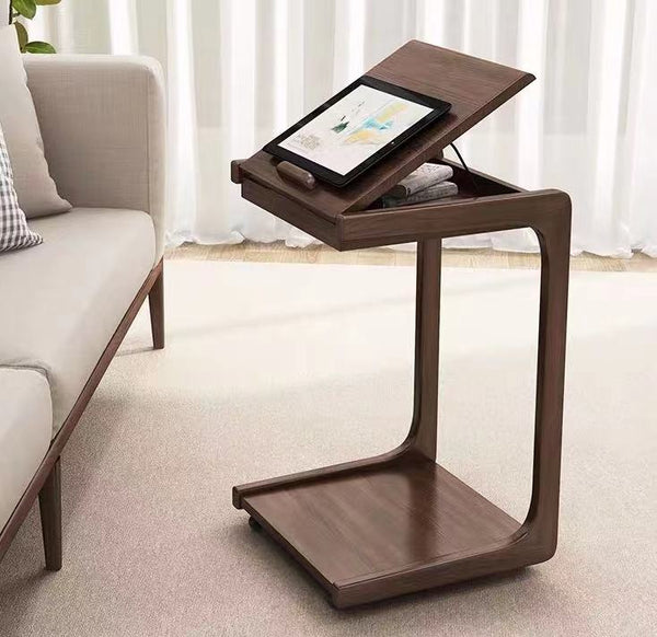 C Shape End Table With Drawer - 4 Seasons Home Gadgets