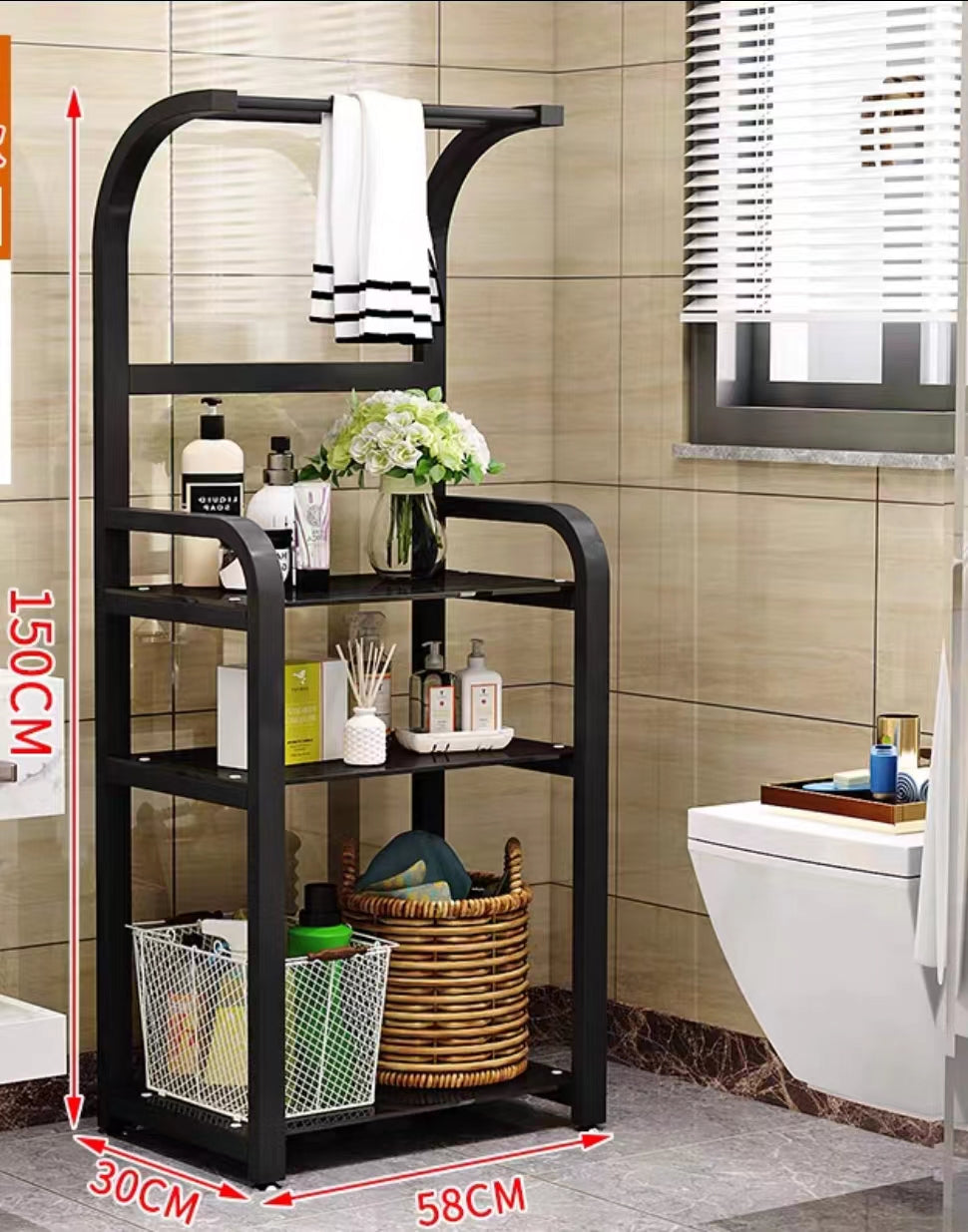 Calirose 3 or 4 Tier  Kitchen Bathroom Storage Rack - 4 Seasons Home Gadgets