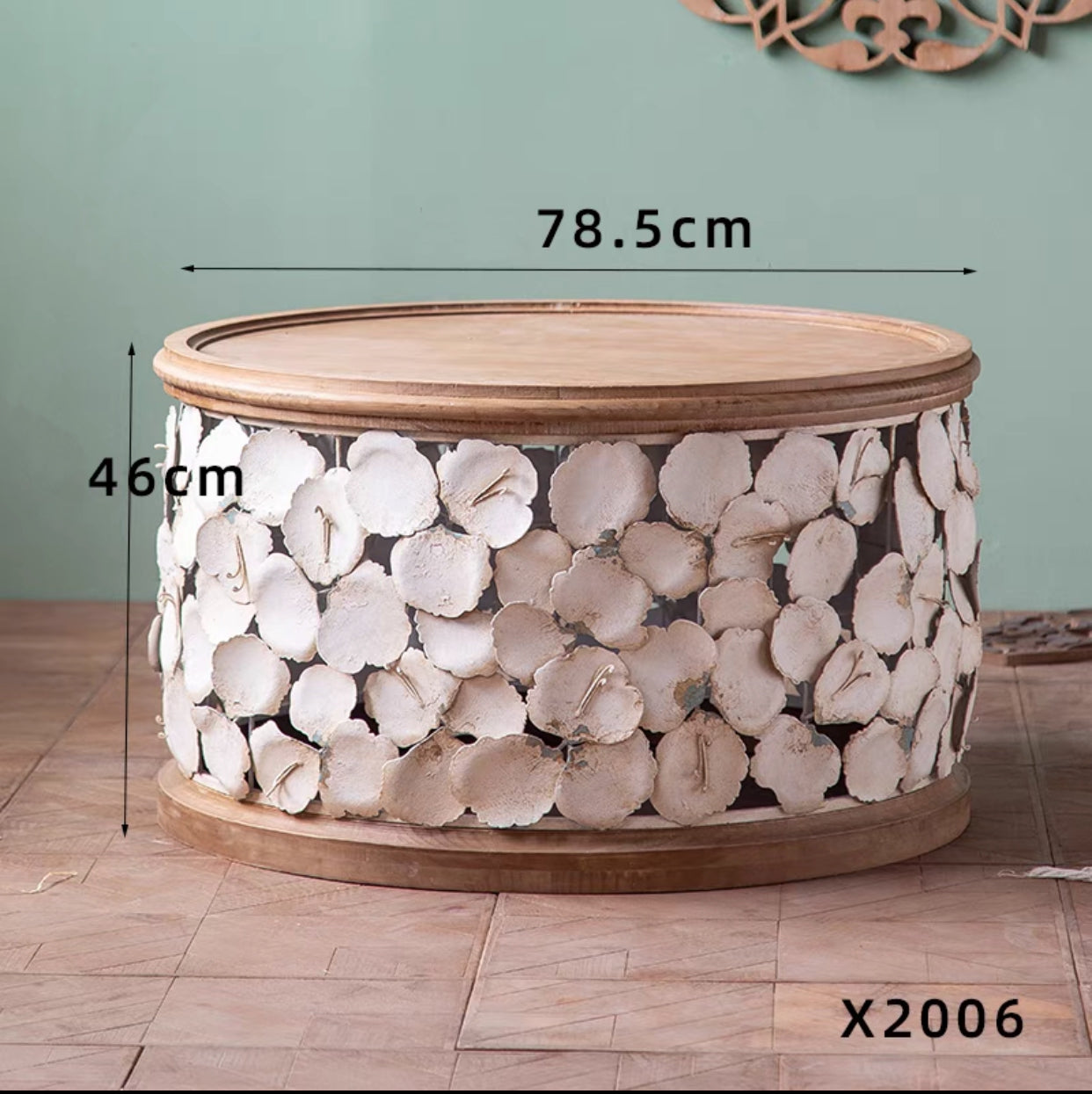 Carver Metal Drum Coffee Table - 4 Seasons Home Gadgets