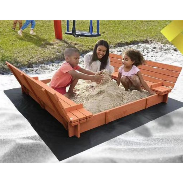 Cedar Wood Square Sandbox with Cover - 4 Seasons Home Gadgets