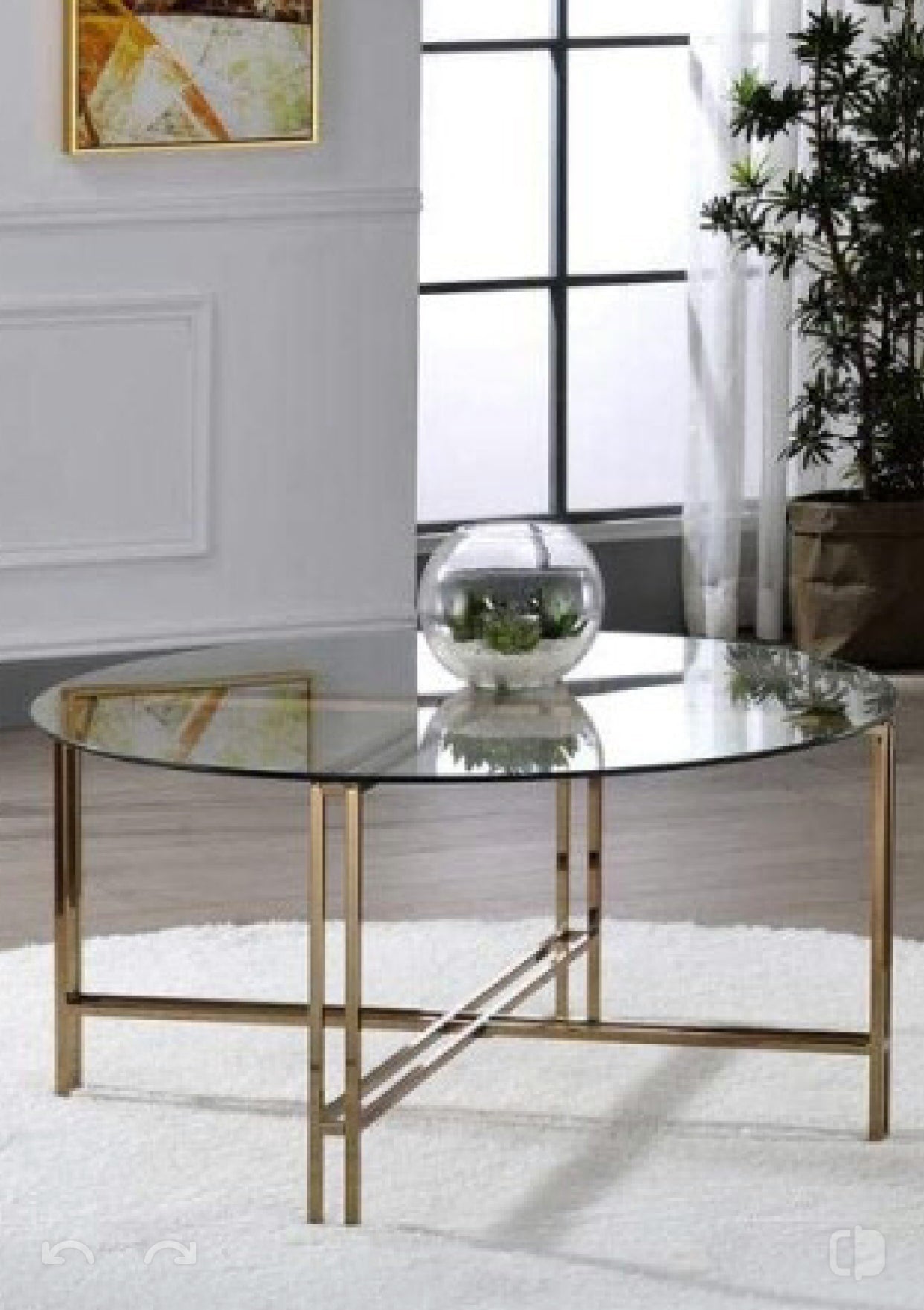 Champagne Brass Coffee Table - 4 Seasons Home Gadgets