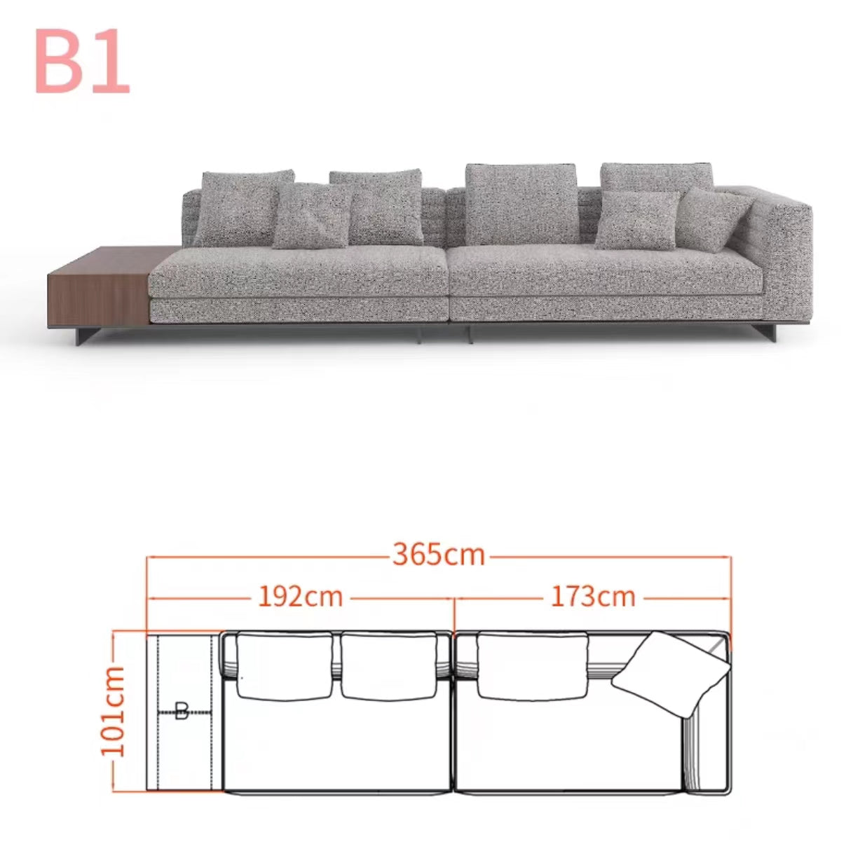 Chelsea 3.65m Wide Symmetrical Modular Corner Sectional Sofa - 4 Seasons Home Gadgets