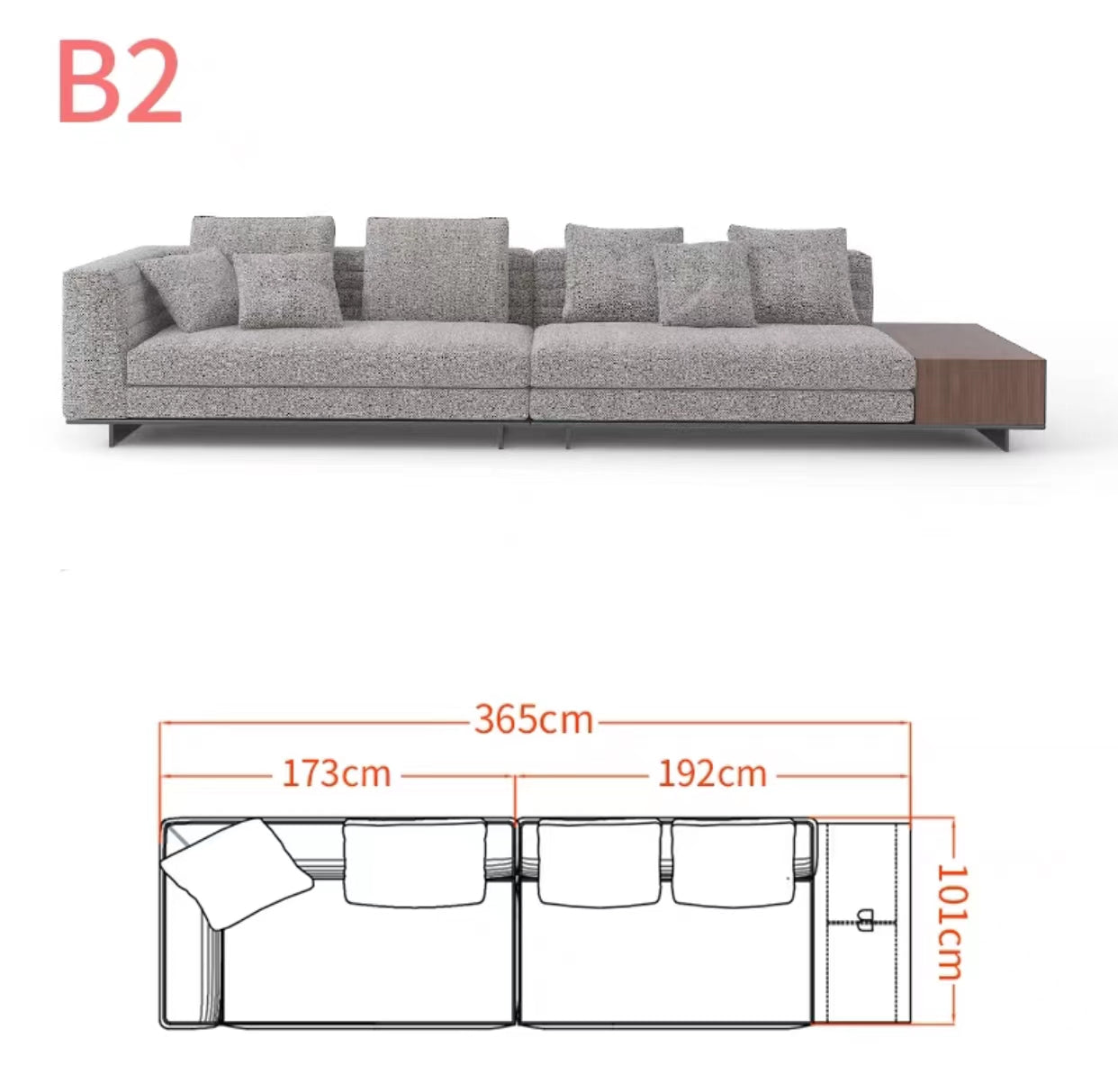 Chelsea 3.65m Wide Symmetrical Modular Corner Sectional Sofa - 4 Seasons Home Gadgets