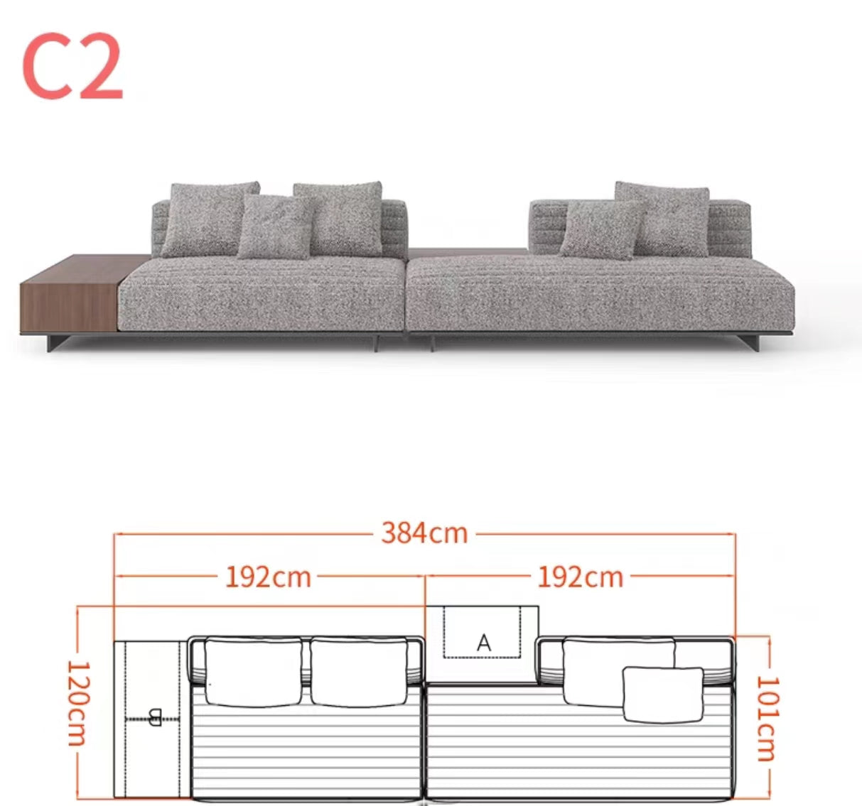 Chelsea 3.65m Wide Symmetrical Modular Corner Sectional Sofa - 4 Seasons Home Gadgets