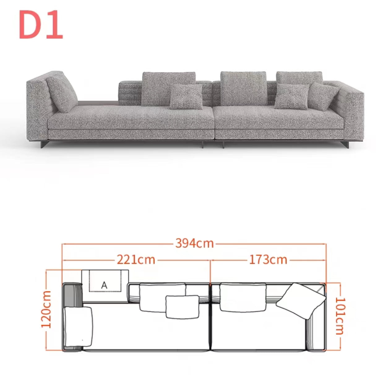 Chelsea 3.65m Wide Symmetrical Modular Corner Sectional Sofa - 4 Seasons Home Gadgets