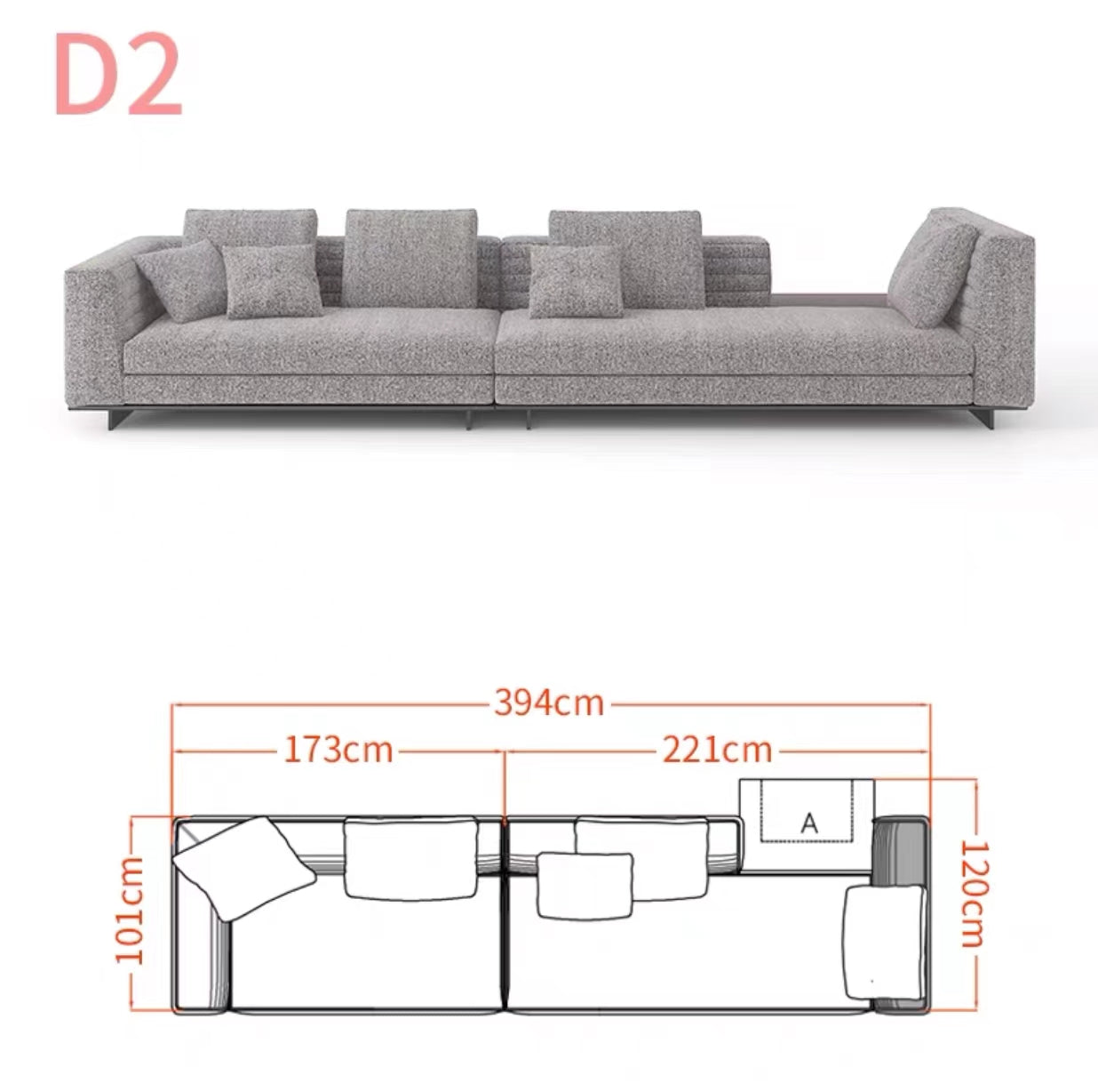 Chelsea 3.65m Wide Symmetrical Modular Corner Sectional Sofa - 4 Seasons Home Gadgets