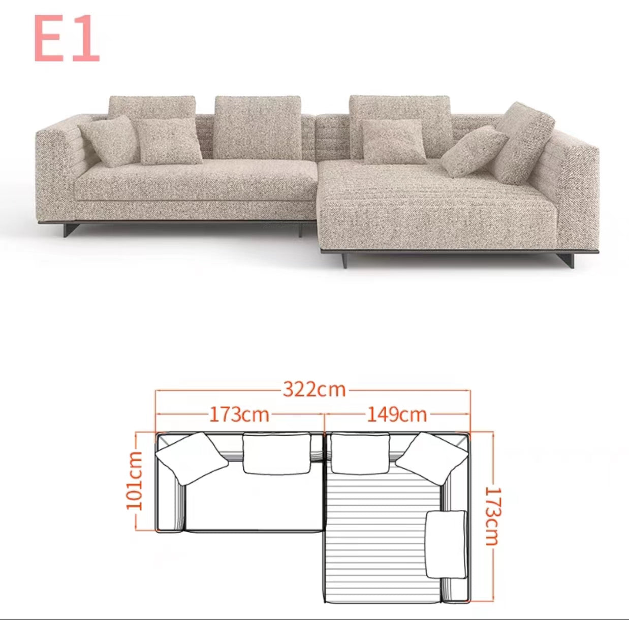 Chelsea 3.65m Wide Symmetrical Modular Corner Sectional Sofa - 4 Seasons Home Gadgets