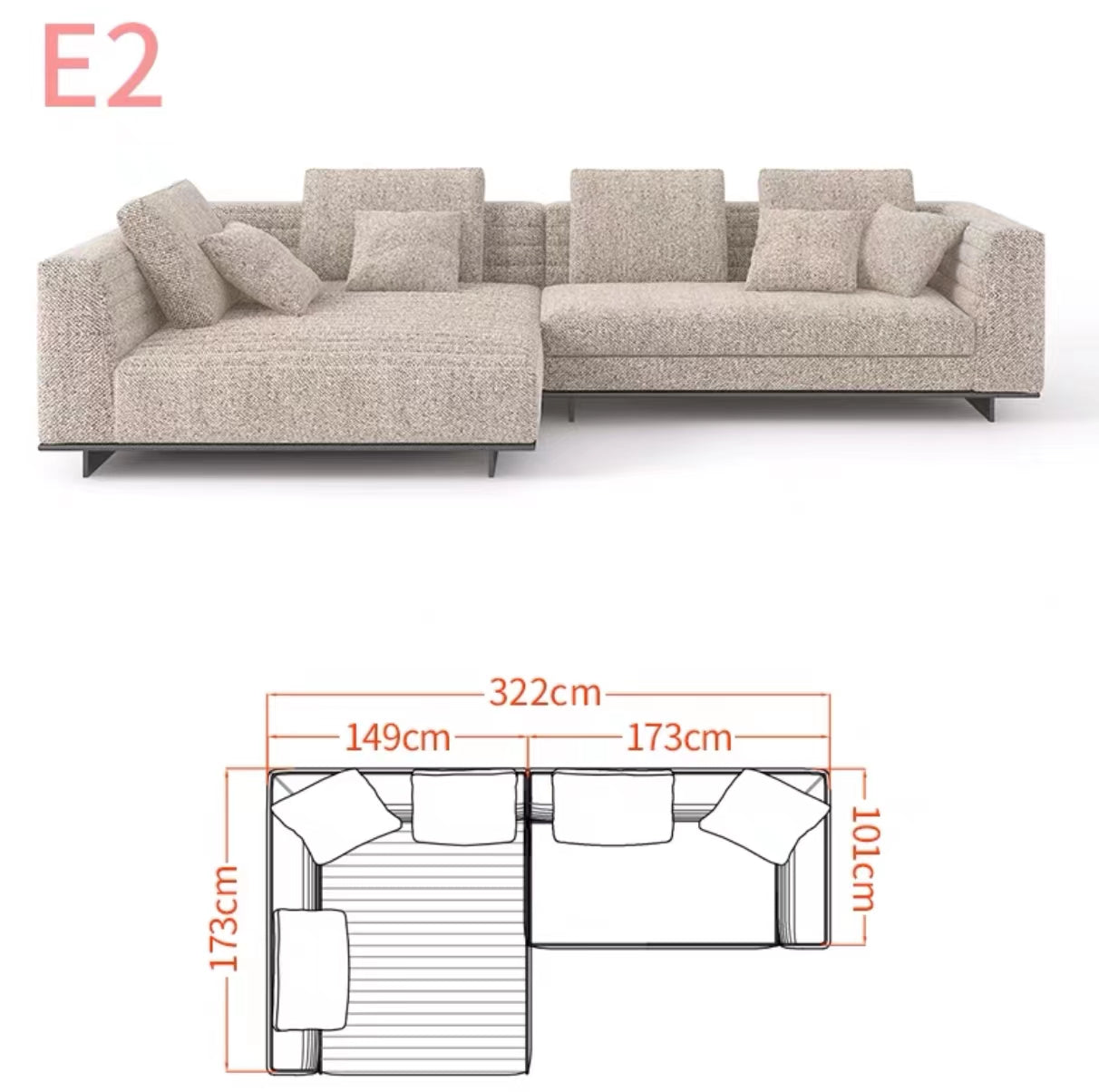 Chelsea 3.65m Wide Symmetrical Modular Corner Sectional Sofa - 4 Seasons Home Gadgets