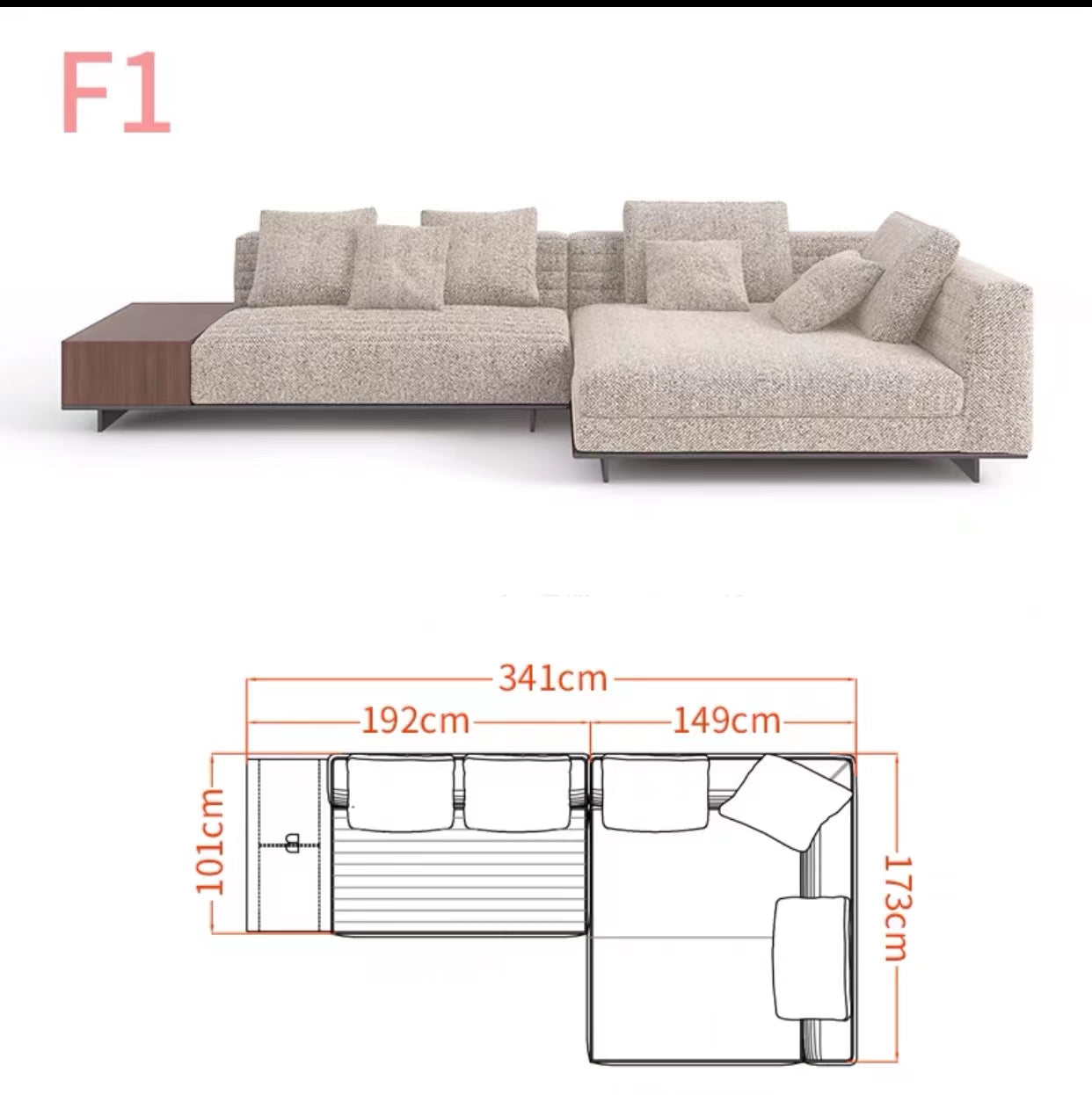 Chelsea 3.65m Wide Symmetrical Modular Corner Sectional Sofa - 4 Seasons Home Gadgets