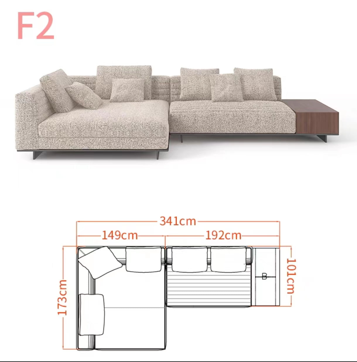 Chelsea 3.65m Wide Symmetrical Modular Corner Sectional Sofa - 4 Seasons Home Gadgets