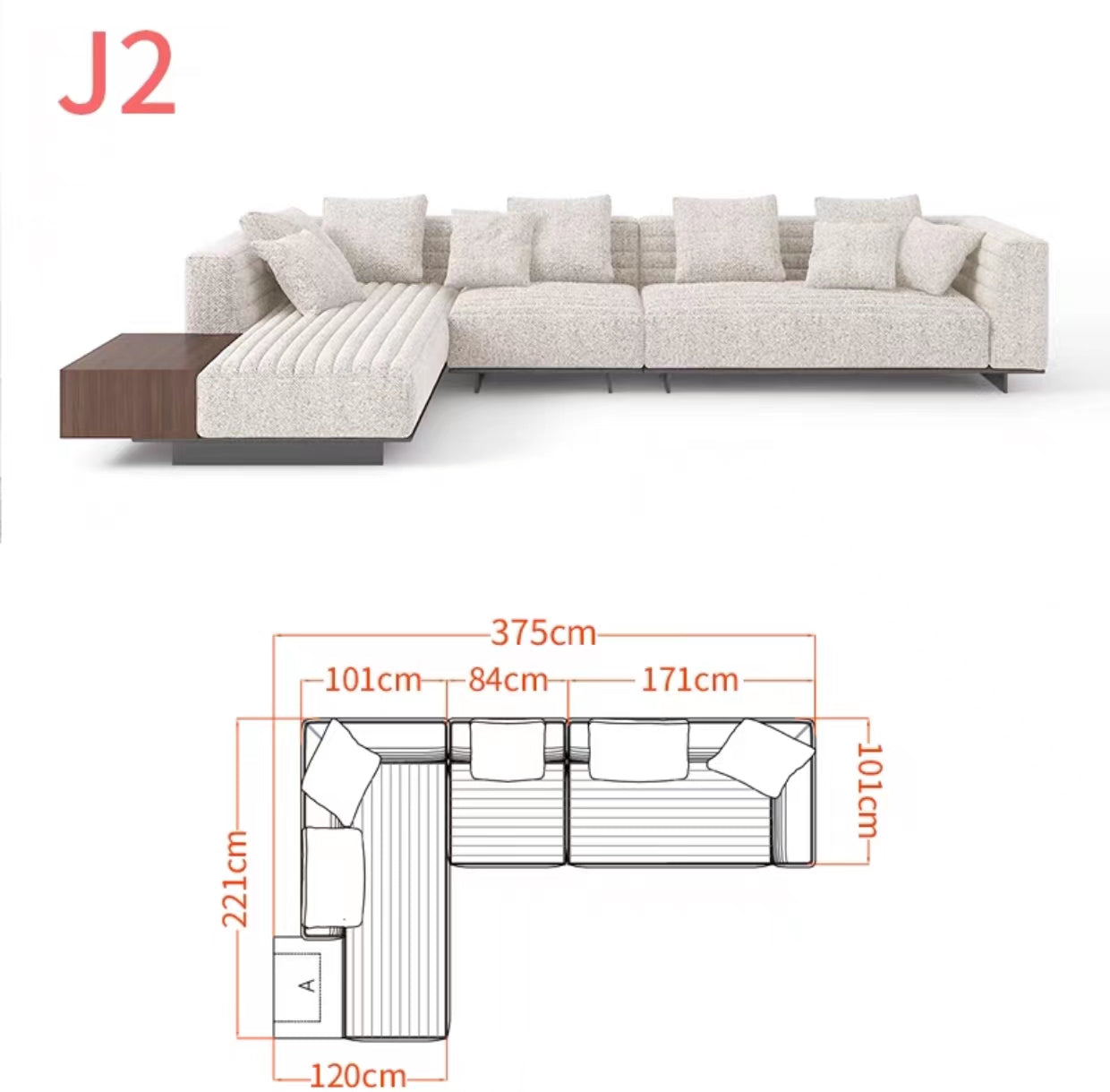 Chelsea 3.65m Wide Symmetrical Modular Corner Sectional Sofa - 4 Seasons Home Gadgets