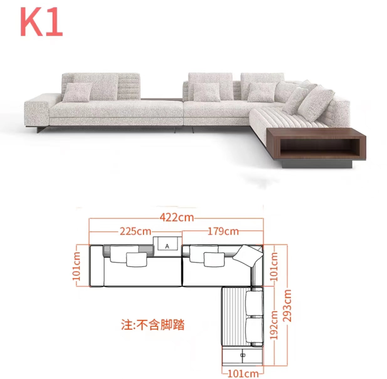 Chelsea 3.65m Wide Symmetrical Modular Corner Sectional Sofa - 4 Seasons Home Gadgets