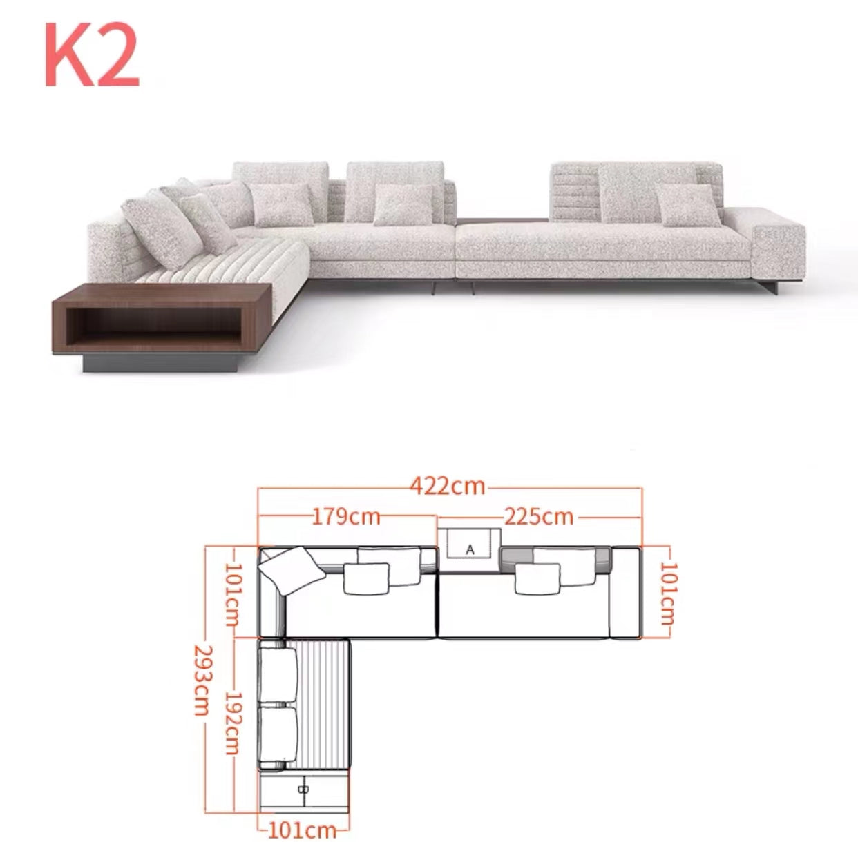 Chelsea 3.65m Wide Symmetrical Modular Corner Sectional Sofa - 4 Seasons Home Gadgets