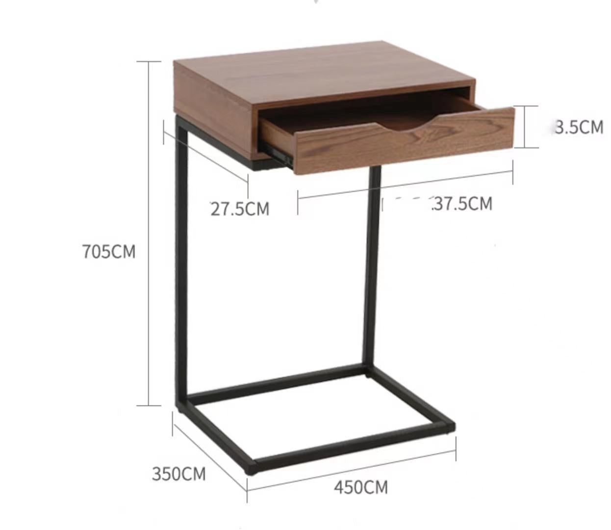 Cherry Oak C Shape Table - 4 Seasons Home Gadgets