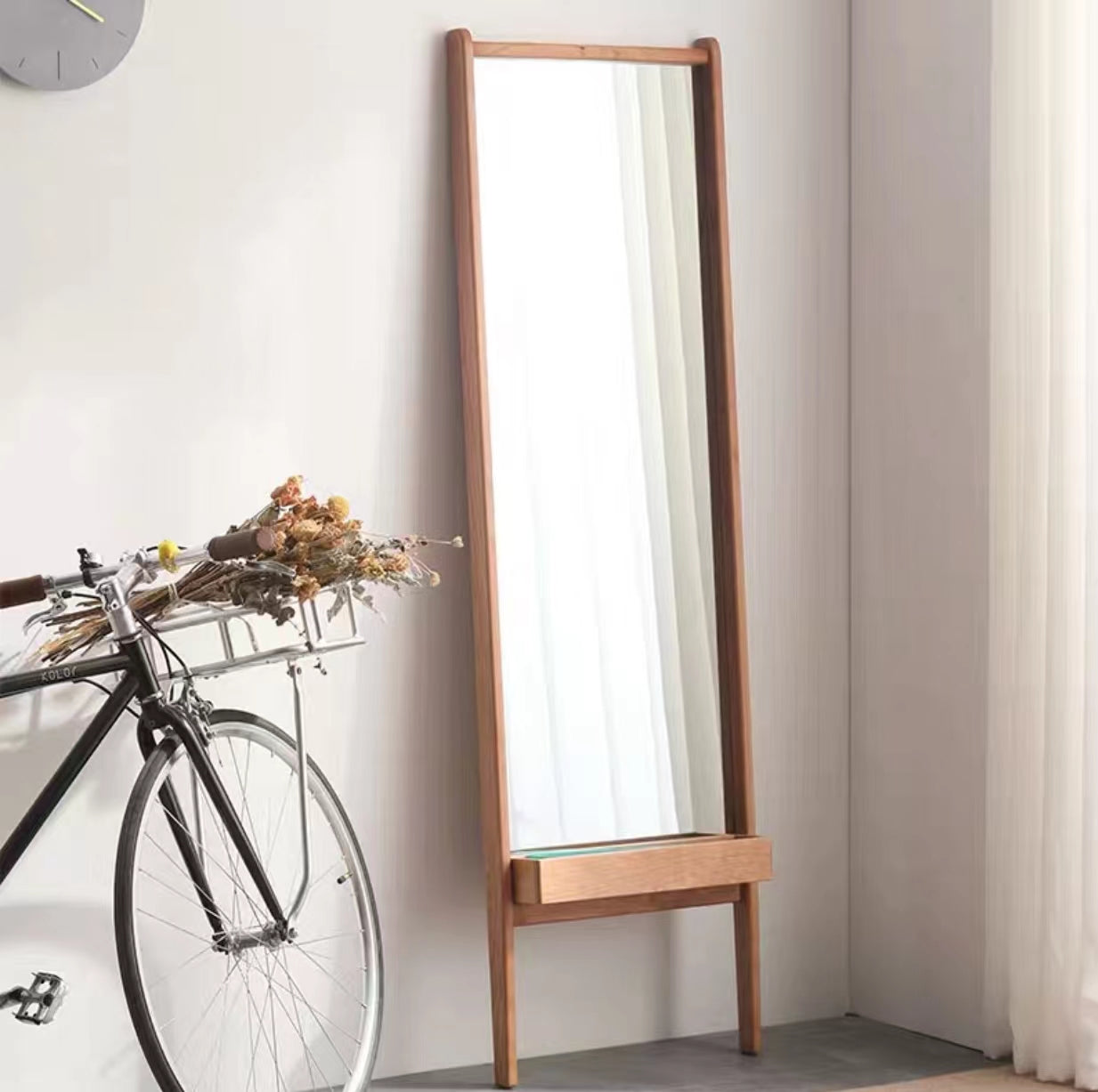 Cherry Oak Free Standing Mirror - 4 Seasons Home Gadgets