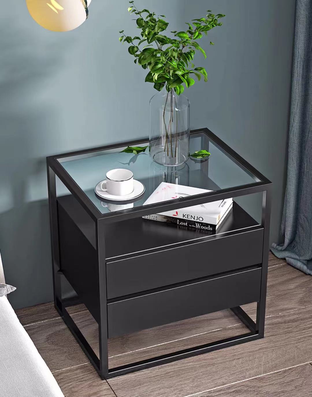 Cherry Wood Drawers Nightstand - 4 Seasons Home Gadgets