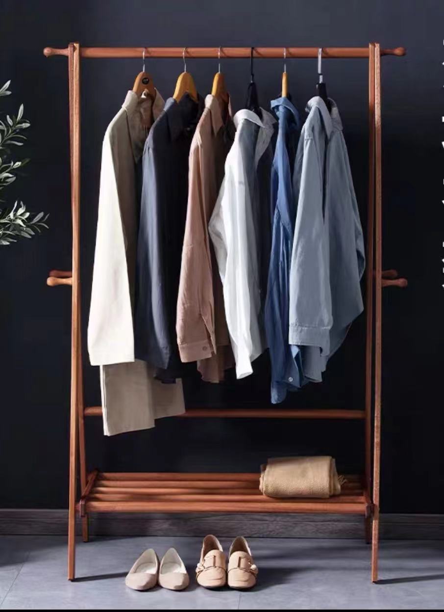 Cherry Wood Garment Rack - 4 Seasons Home Gadgets