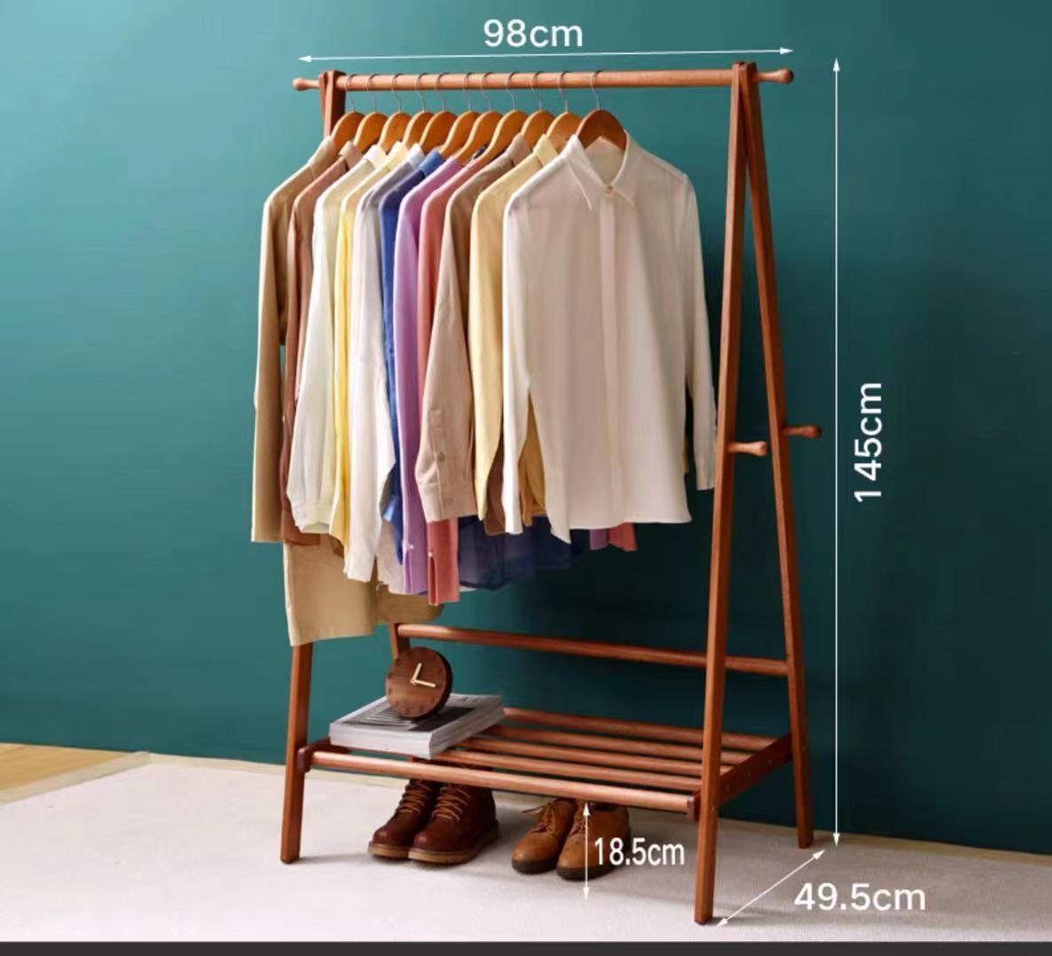 Cherry Wood Garment Rack - 4 Seasons Home Gadgets