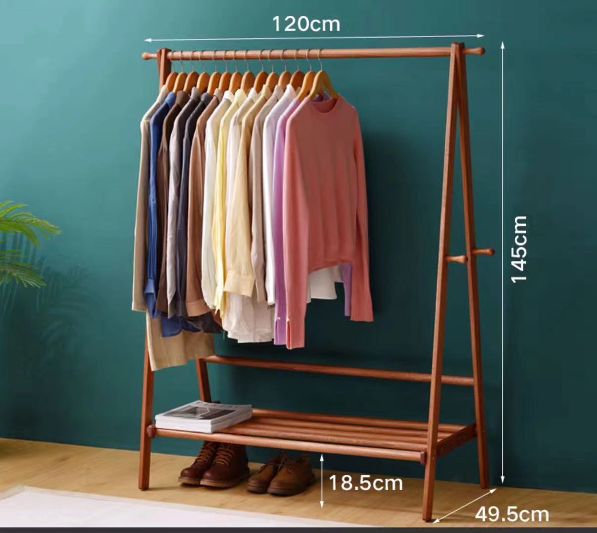 Cherry Wood Garment Rack - 4 Seasons Home Gadgets