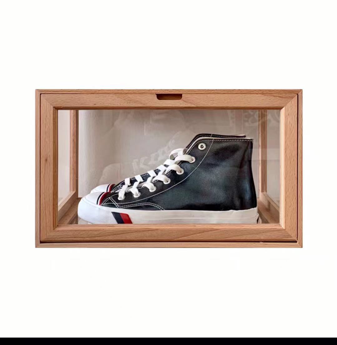 Cherry Wood Sneaker Display Case - 4 Seasons Home Gadgets