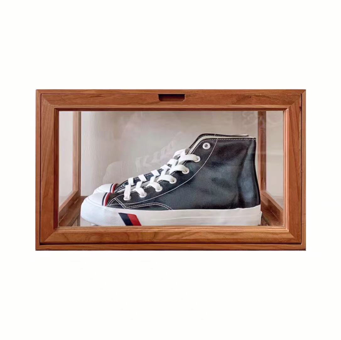 Cherry Wood Sneaker Display Case - 4 Seasons Home Gadgets