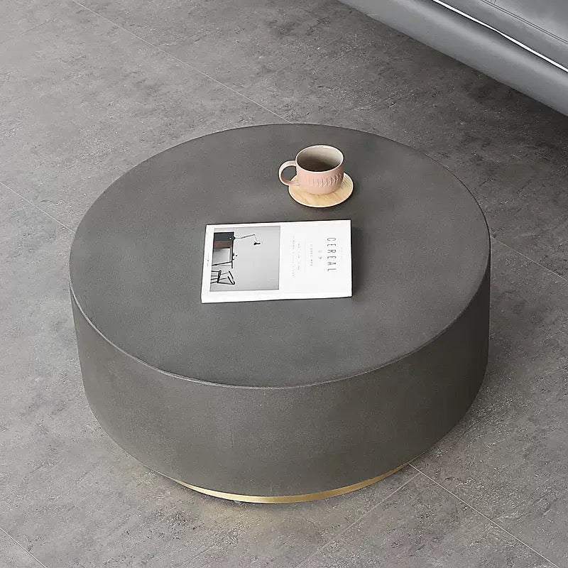 Clevedon Cement Drum Coffee Table - 4 Seasons Home Gadgets