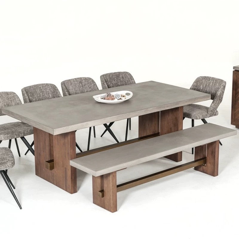 Concrete Wood Dining Table - 4 Seasons Home Gadgets