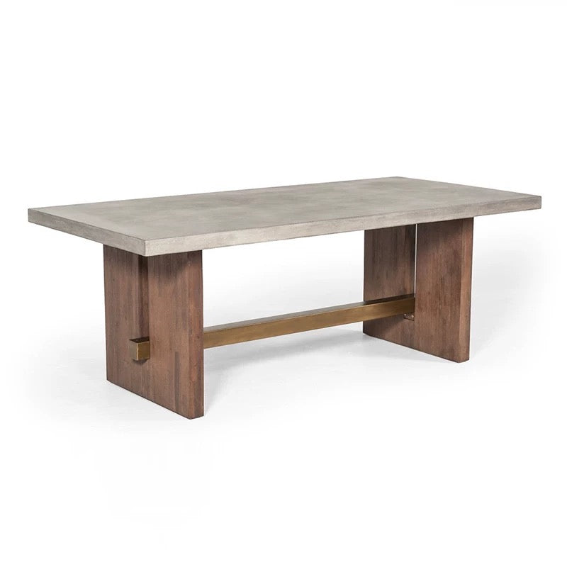 Concrete Wood Dining Table - 4 Seasons Home Gadgets