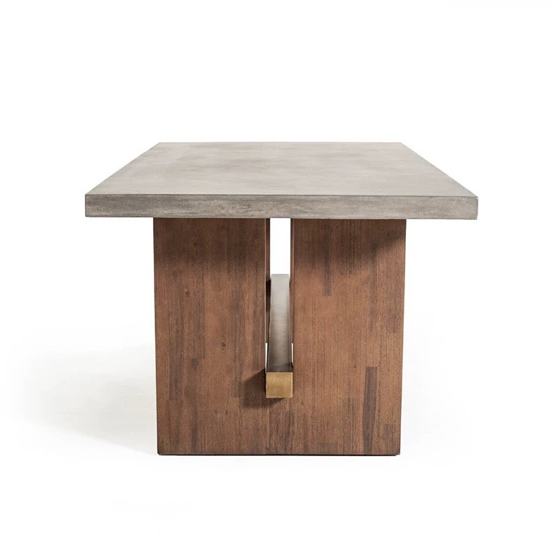 Concrete Wood Dining Table - 4 Seasons Home Gadgets