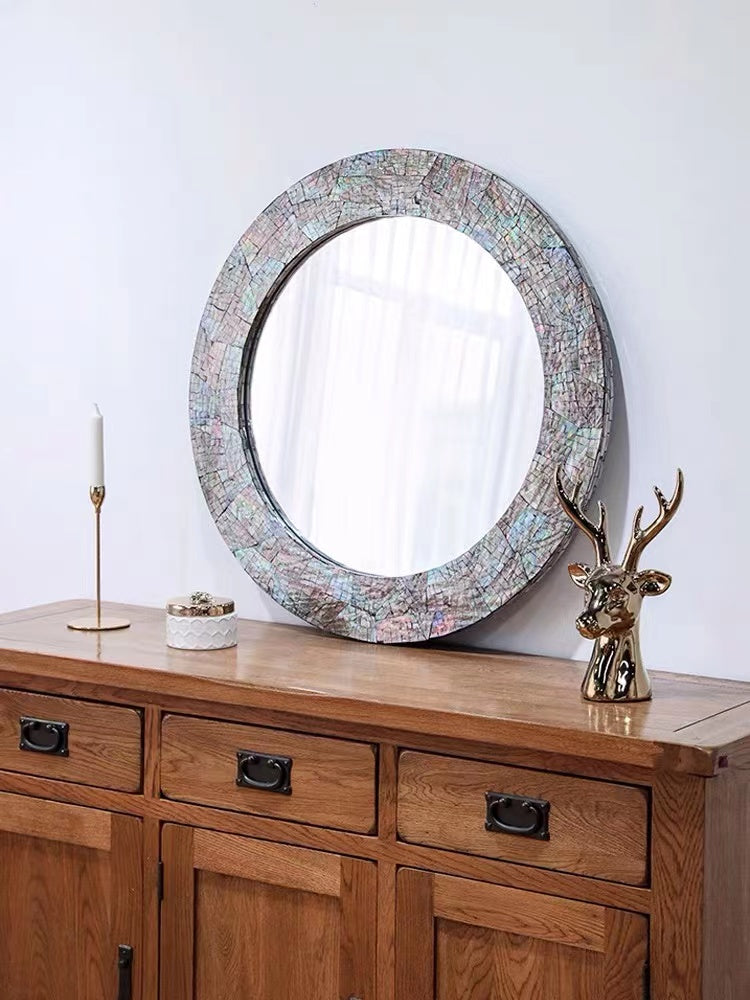 Conradine Round Pearl Wall Mirror - 4 Seasons Home Gadgets