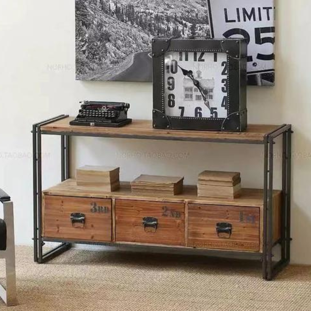 Console Table With Lower Drawers - 4 Seasons Home Gadgets