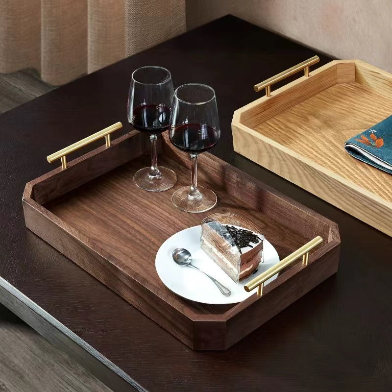 Contemporary Wood Serving Tray - 4 Seasons Home Gadgets