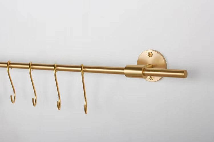 Copper Brass Wall Mounted Towel Bar With Hooks - 4 Seasons Home Gadgets